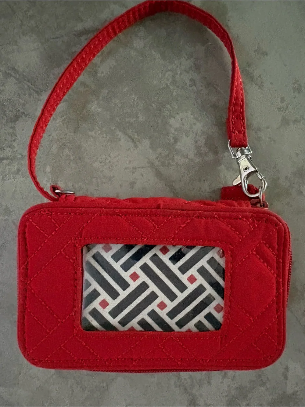 Vera Bradley Quilted Red ID Wallet with Wristlet